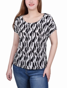 Short Sleeve Extended Sleeve Tunic Top MinimalistCut