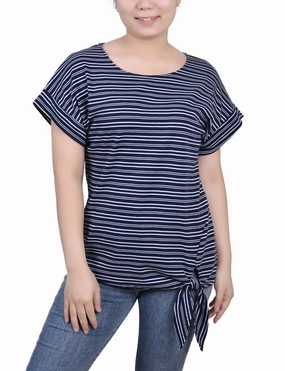 CrossBackDesign Short Sleeve Tie Front Top