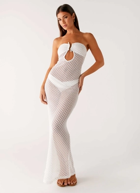 Showcase Crochet Maxi Dress - Ivory Soft and Relaxed Warm Base