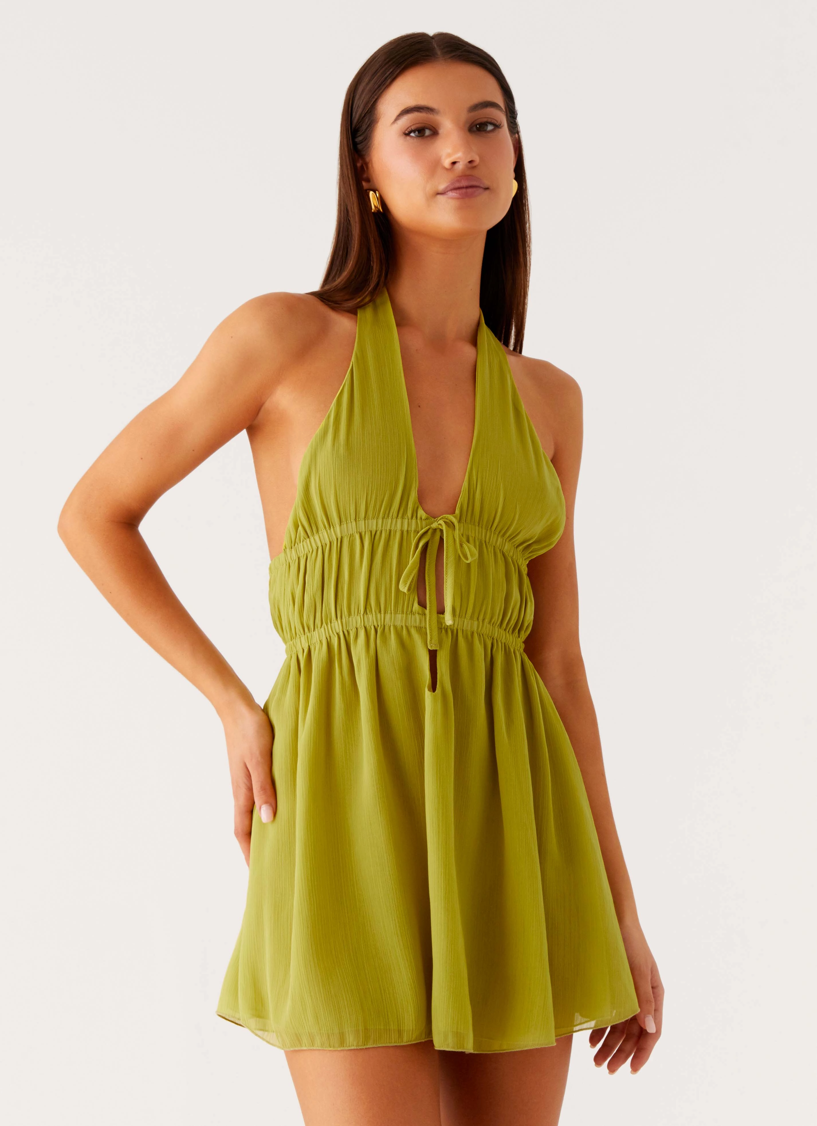 Dione Halter Mini Dress - Citrus Timeless Touch