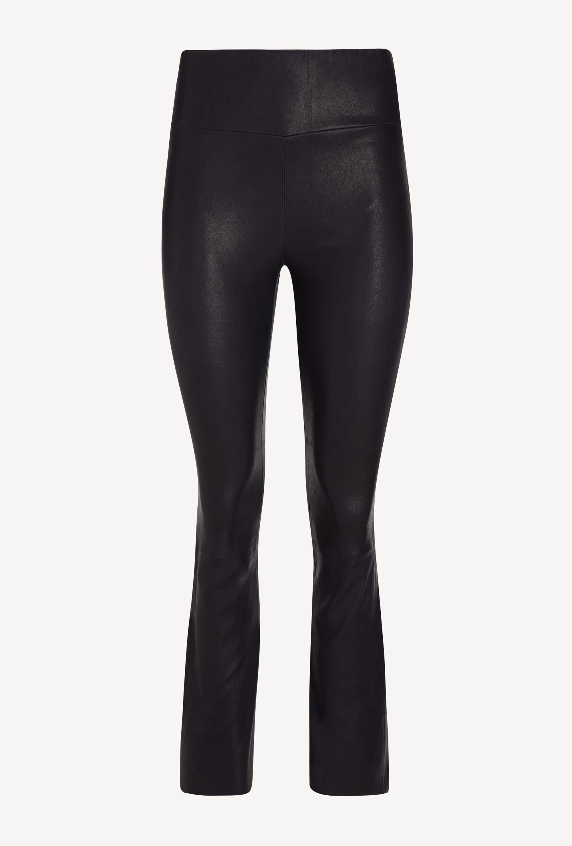 Navy Leather Ankle Flare Tight Style