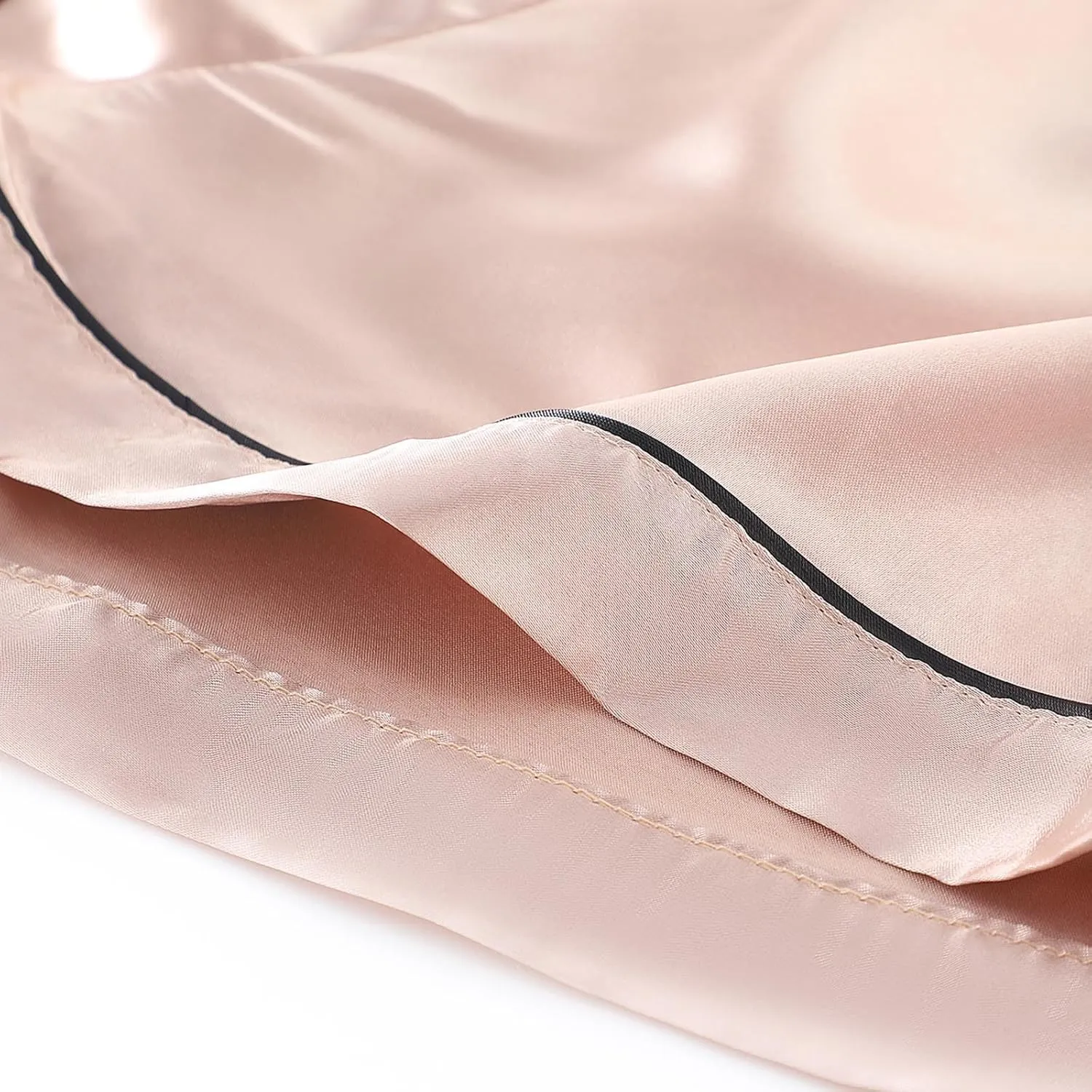 Silk Pajamas for Women Short Sleeve Shirt and Shorts Satin Button Down Loungewear 2 Piece Pjs Sleepwear Lounge Set