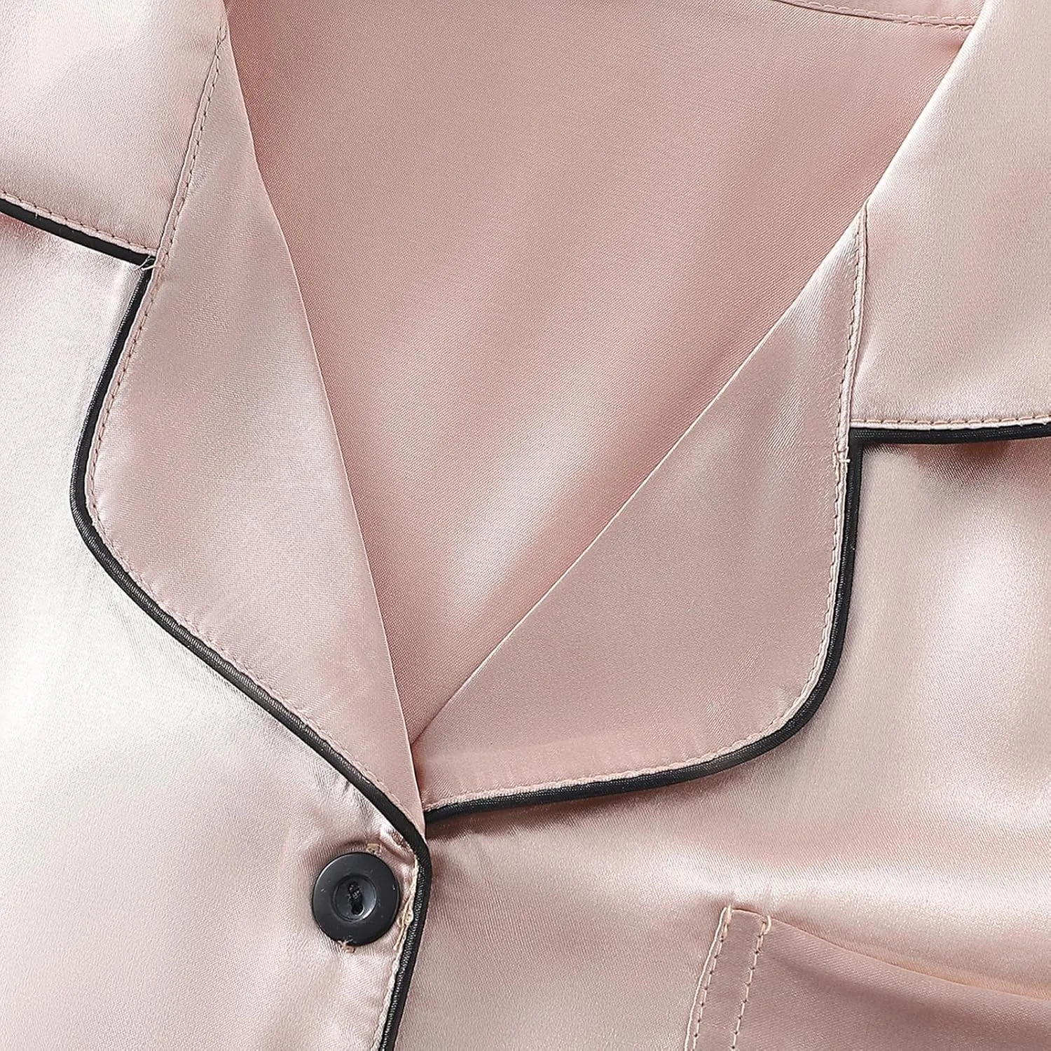 Silk Pajamas for Women Short Sleeve Shirt and Shorts Satin Button Down Loungewear 2 Piece Pjs Sleepwear Lounge Set