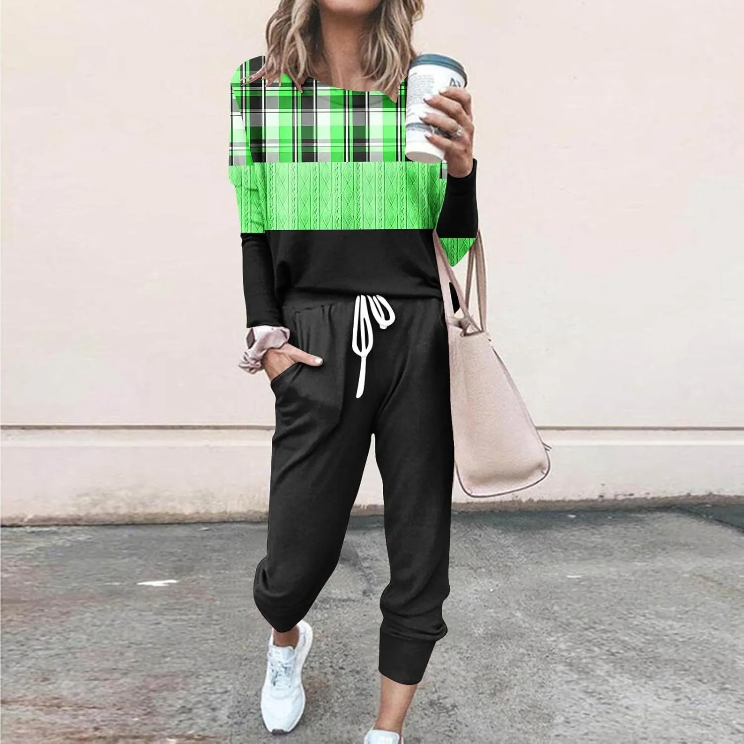 Silk Satin Pajamas Set Women Women's Two Outfit Long Sleeve Crewneck Pullover Tops and Long Pants Tracksuit Camisole