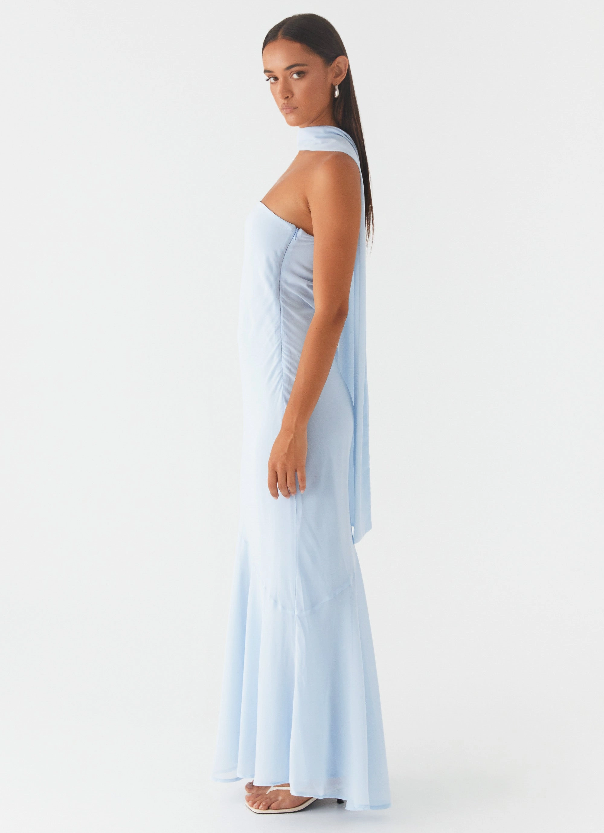 Perfect Fit Look Built-In-Slip Under The Pagoda Maxi Dress - Blue