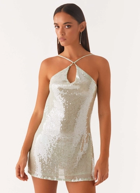 Radiant Energy Cowl Back Mini Dress - Mint Everyday Look