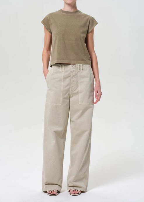 Adjustable Fit Tapered leg Yuna Pant in Pumine