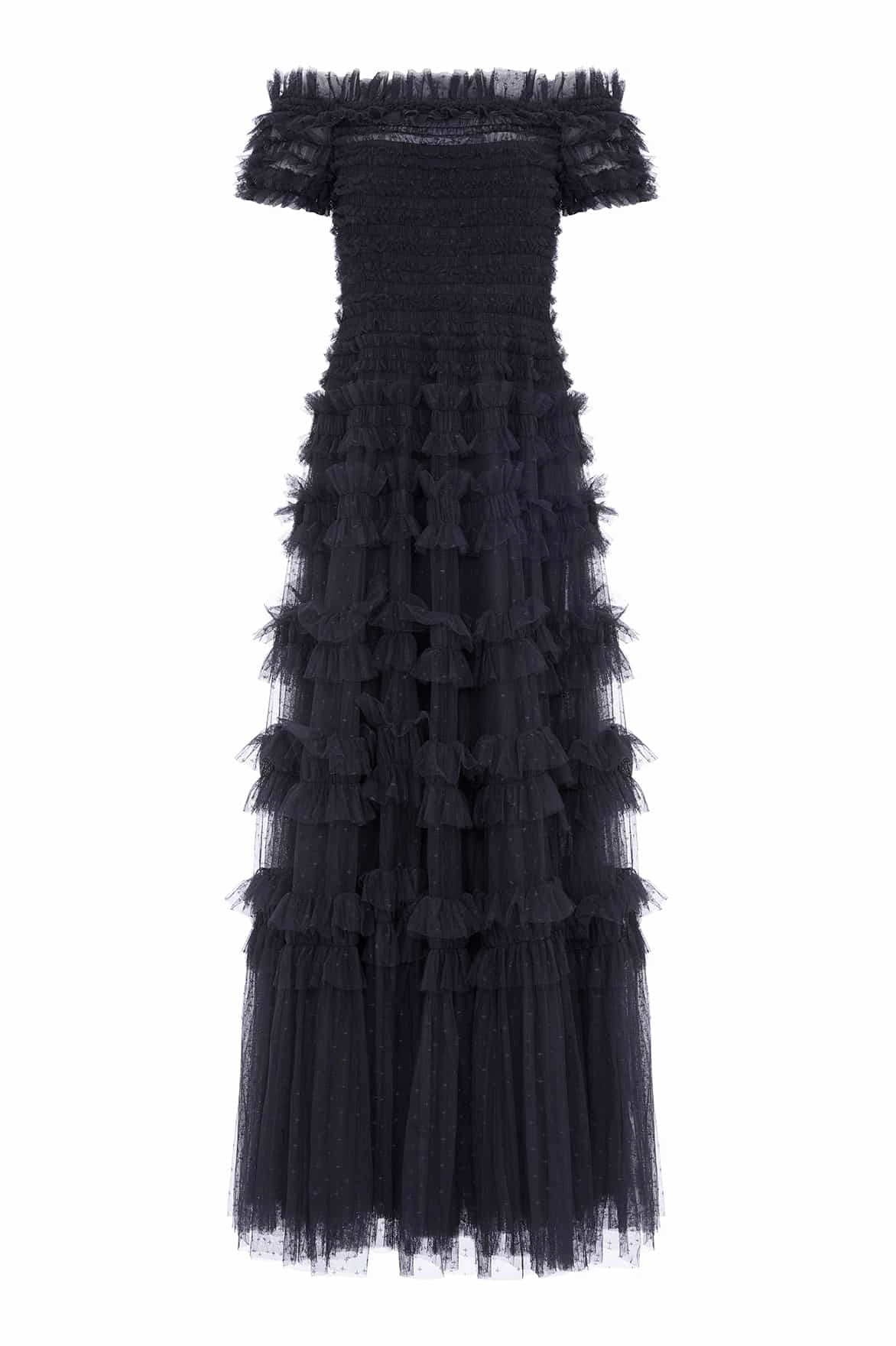Wrap Glow Lisette Ruffle Off Shoulder Gown