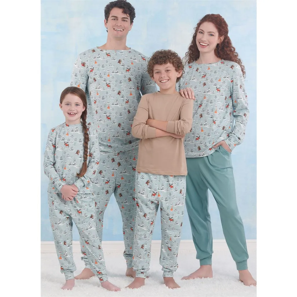Simplicity Sewing Pattern S9861 Children's, Teens' and Adults' Knit Loungewear