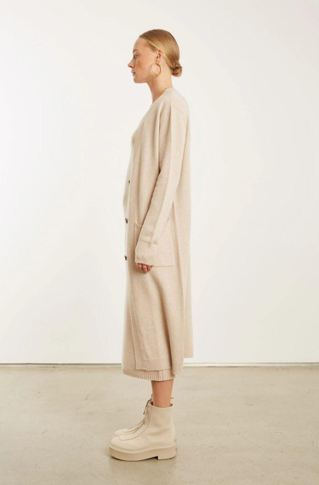Oat Cashmere Long Cardigan AbrasionResistant Finish