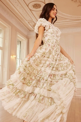 Colette's La Vie En Rose Round Neck Short Sleeve Gown Dress for brunch