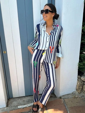 Ornella Pant in Patchwork Print Sporty Layer