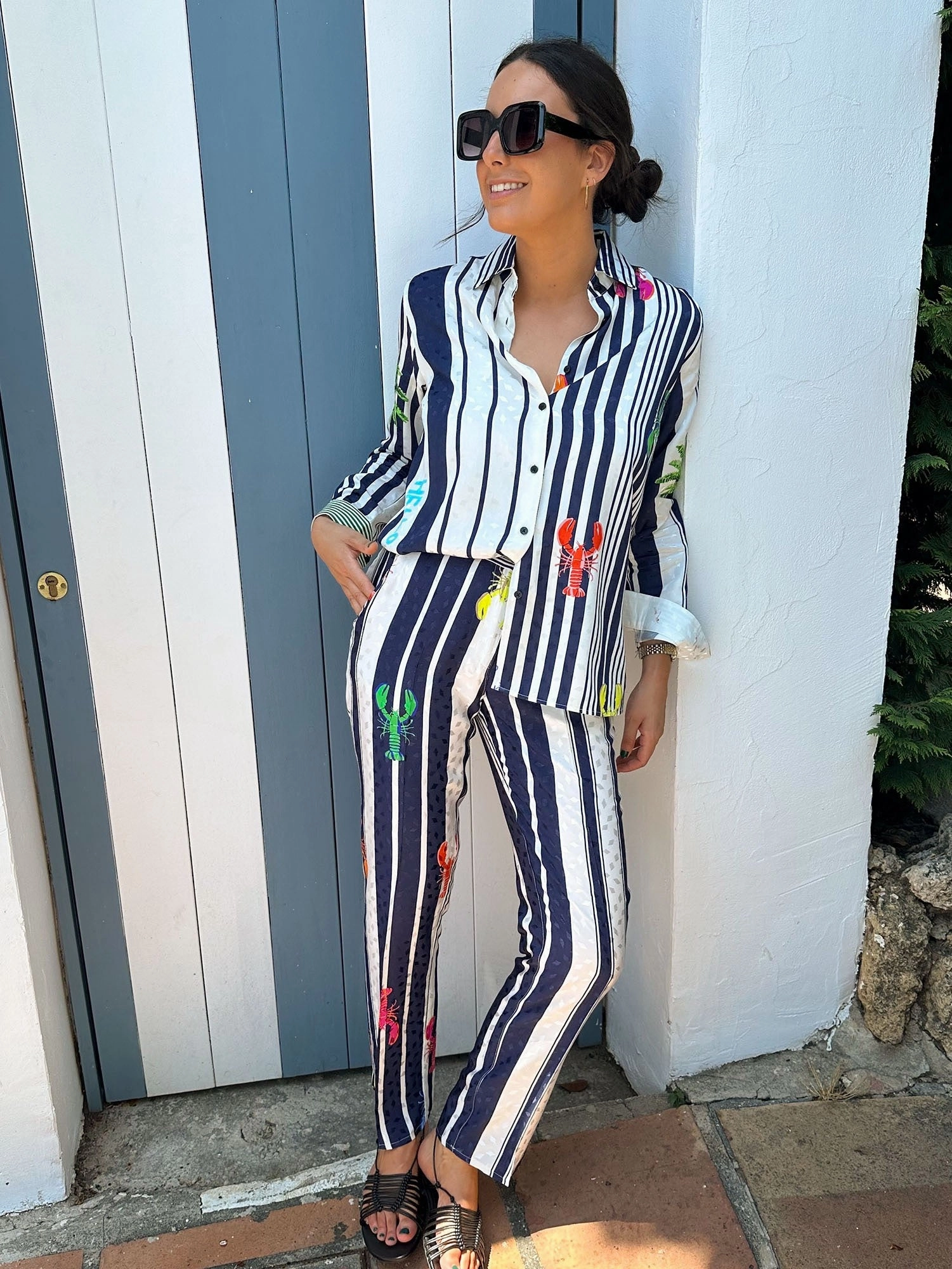 Ornella Pant in Patchwork Print Sporty Layer