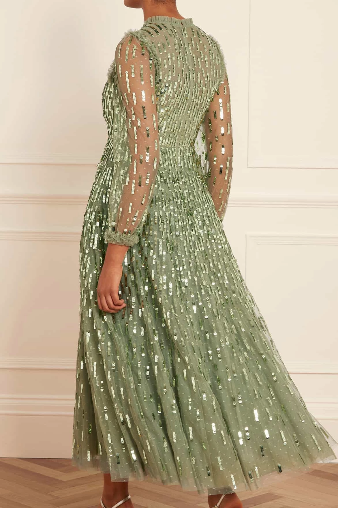 Sequin Dash Long Sleeve Ankle Gown Classic Look Daywear Fit