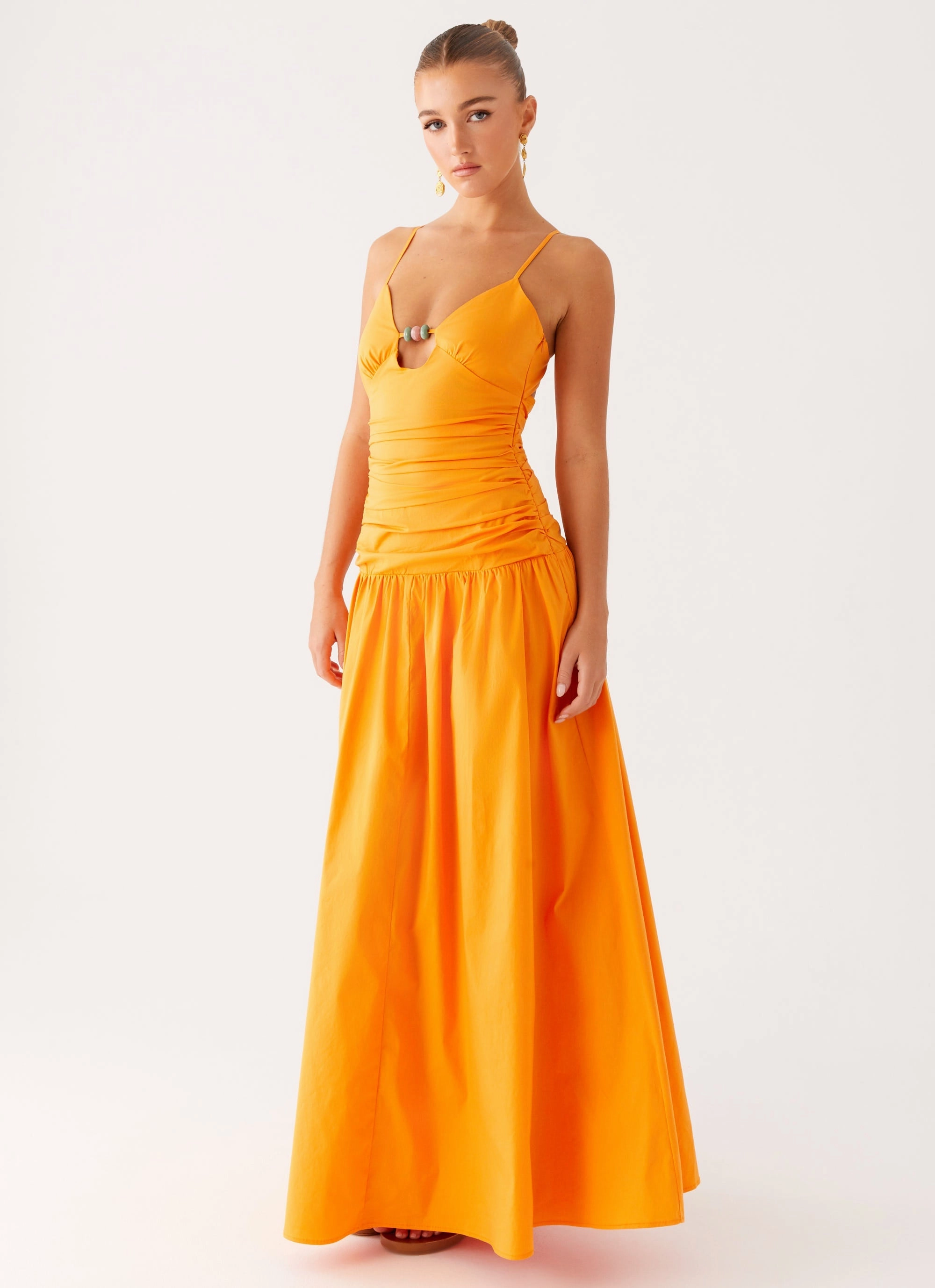 Avani Maxi Dress - Orange Elegant Waist