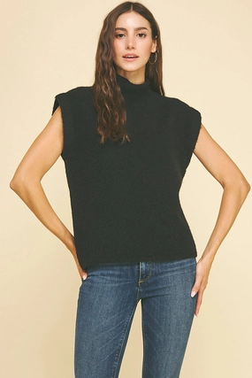 Sleeveless Sweater in Black All Day Comfort AntiStatic Coating