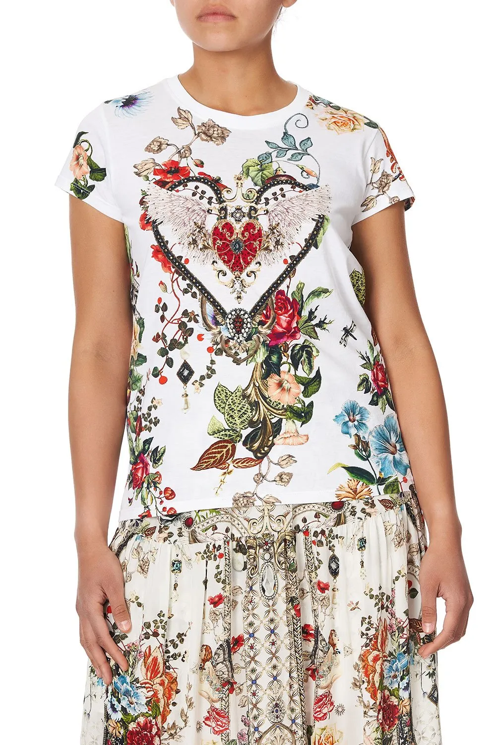 SLIM FIT ROUND NECK T-SHIRT SHAKESPEARES GARDEN