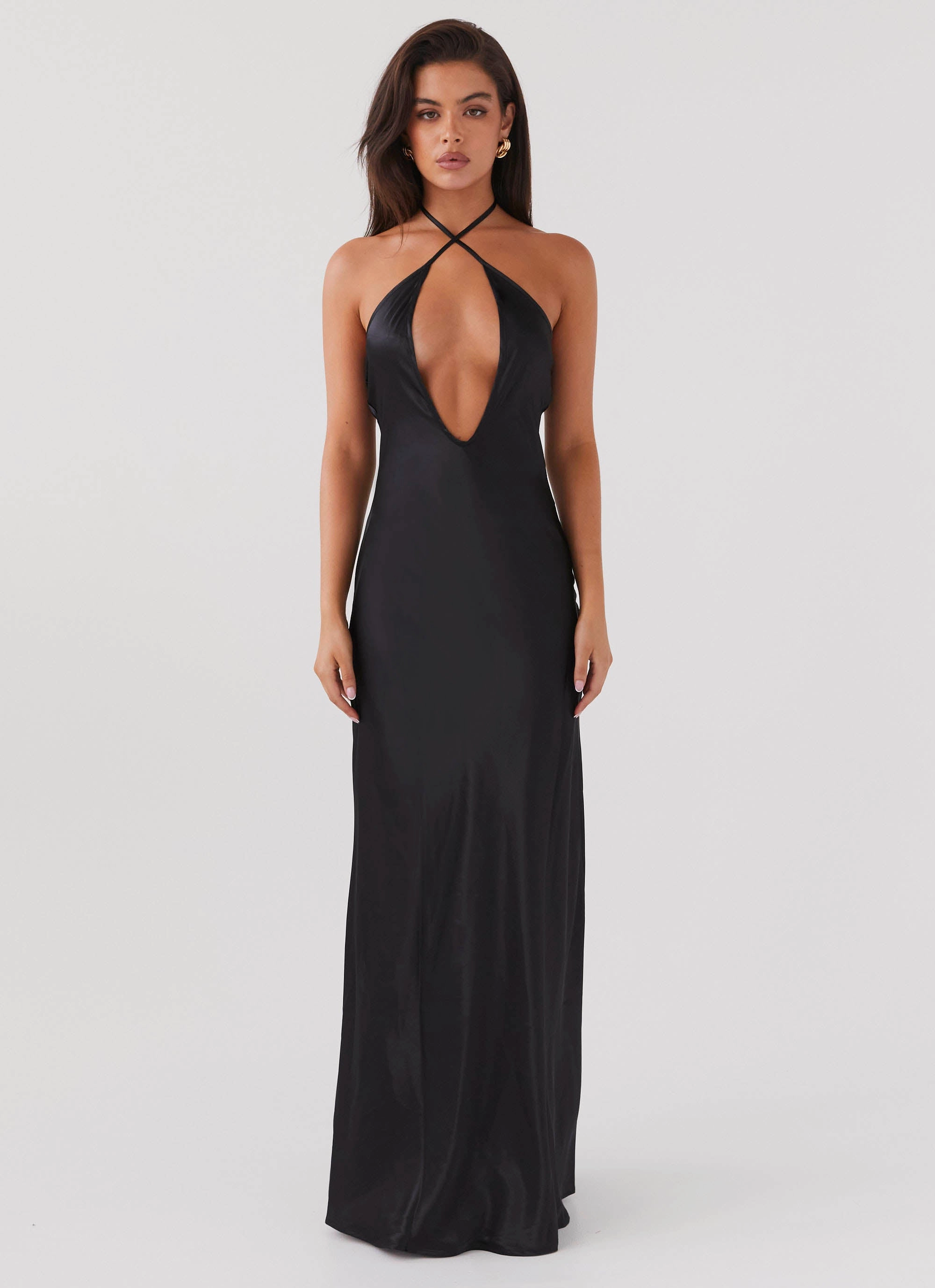 Lined interior Summer Friendly Noir Symphony Maxi Dress - Black