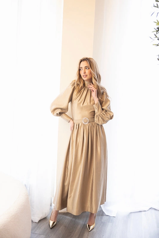 Emmeline Gold Dress Chic Design
