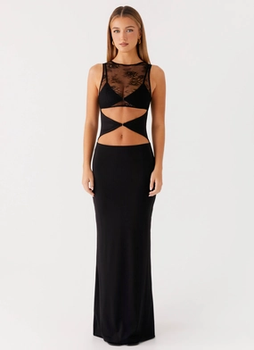 Imperial Maxi Dress - Black Relaxed and Elegant