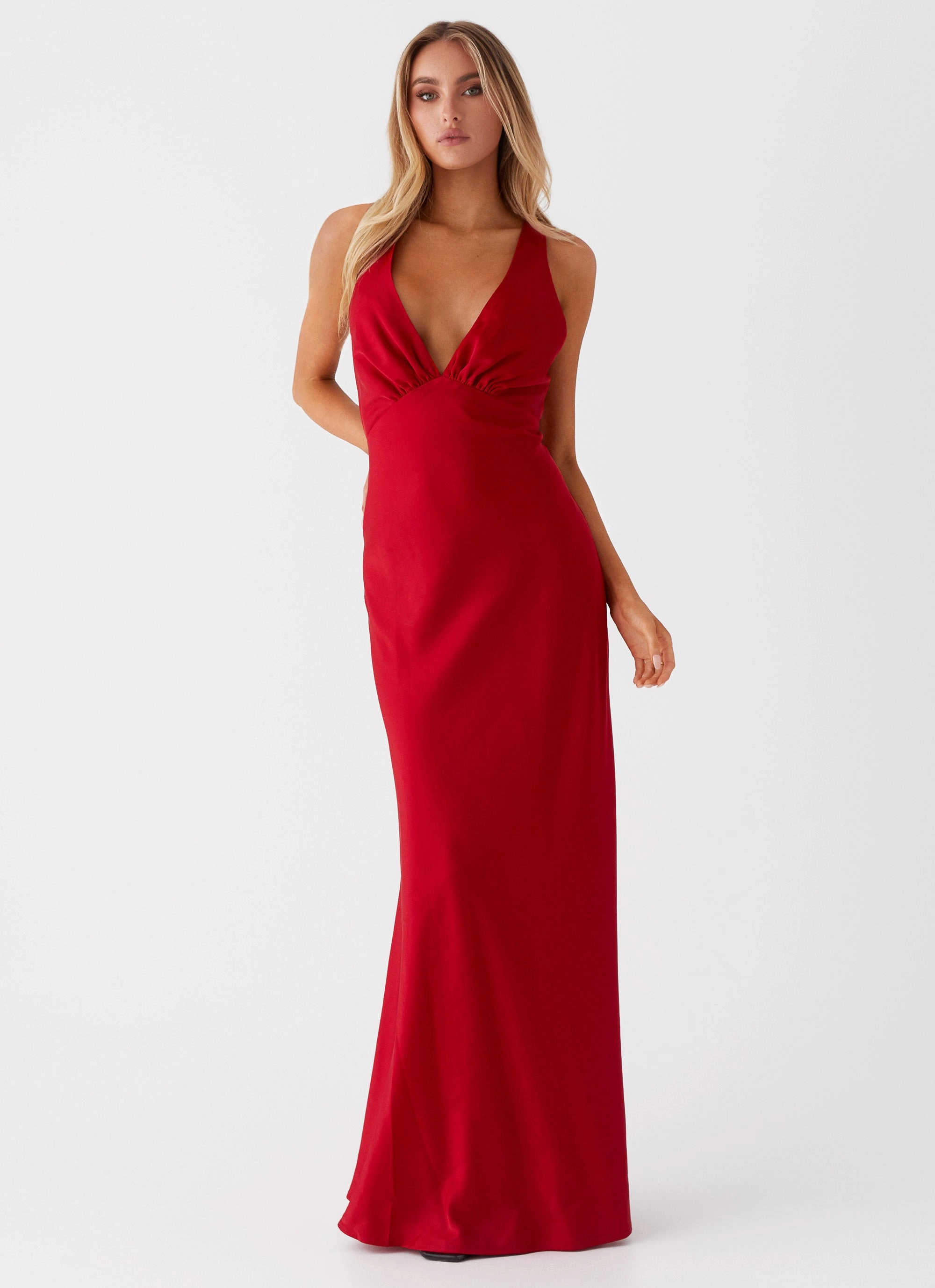 Slyvia Maxi Dress - Red Sophisticated cocktail dress Body Confidence