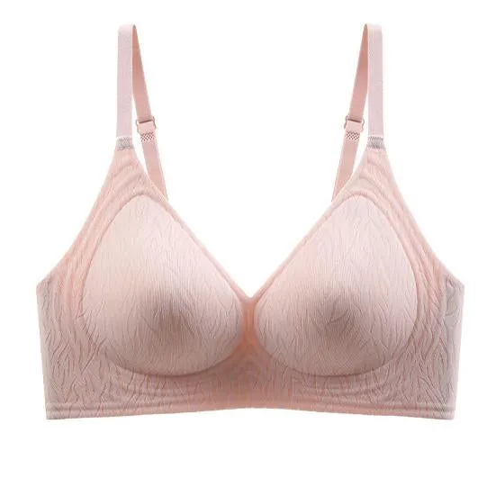 Smaller Chest Lace Textural Modest Coverage Wireless Push-up Bra