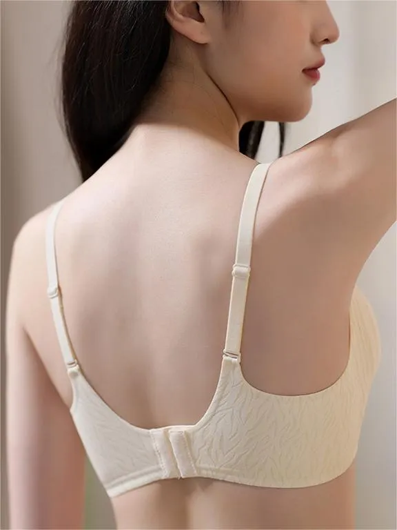 Smaller Chest Lace Textural Modest Coverage Wireless Push-up Bra