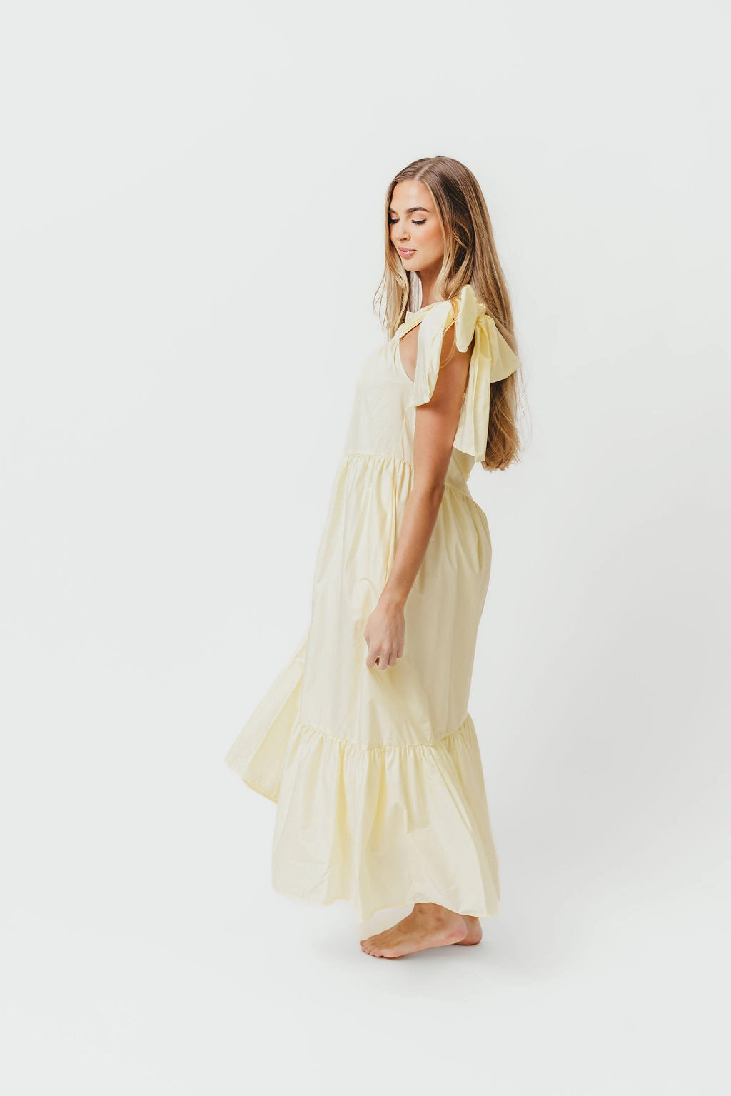 Calm Shine Jordan One-Shoulder Maxi Dress in Vanilla - Bump Friendly *Final-Sale*