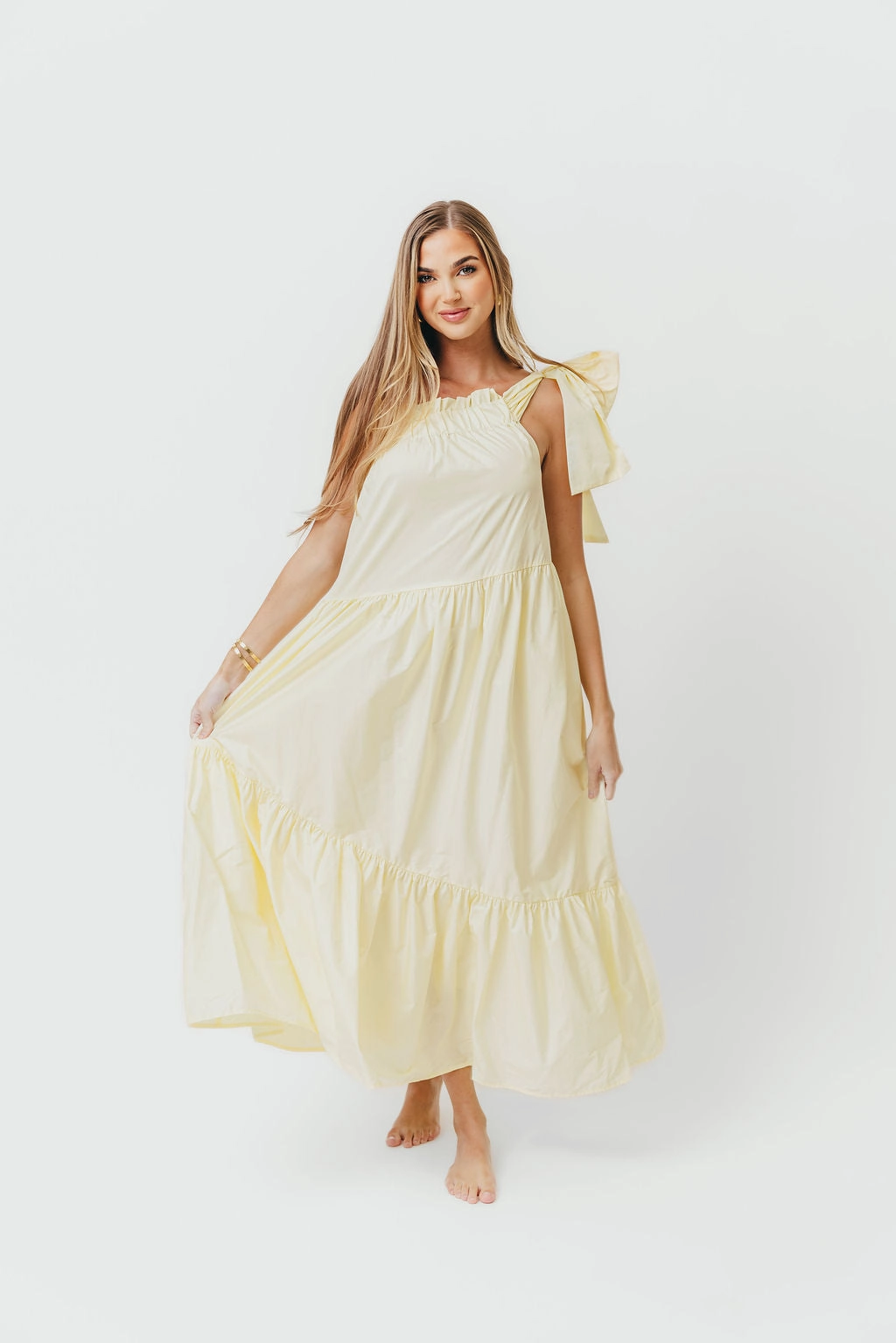 Jordan One-Shoulder Maxi Dress in Vanilla - Bump Friendly *Final-Sale* Luxe Fabric