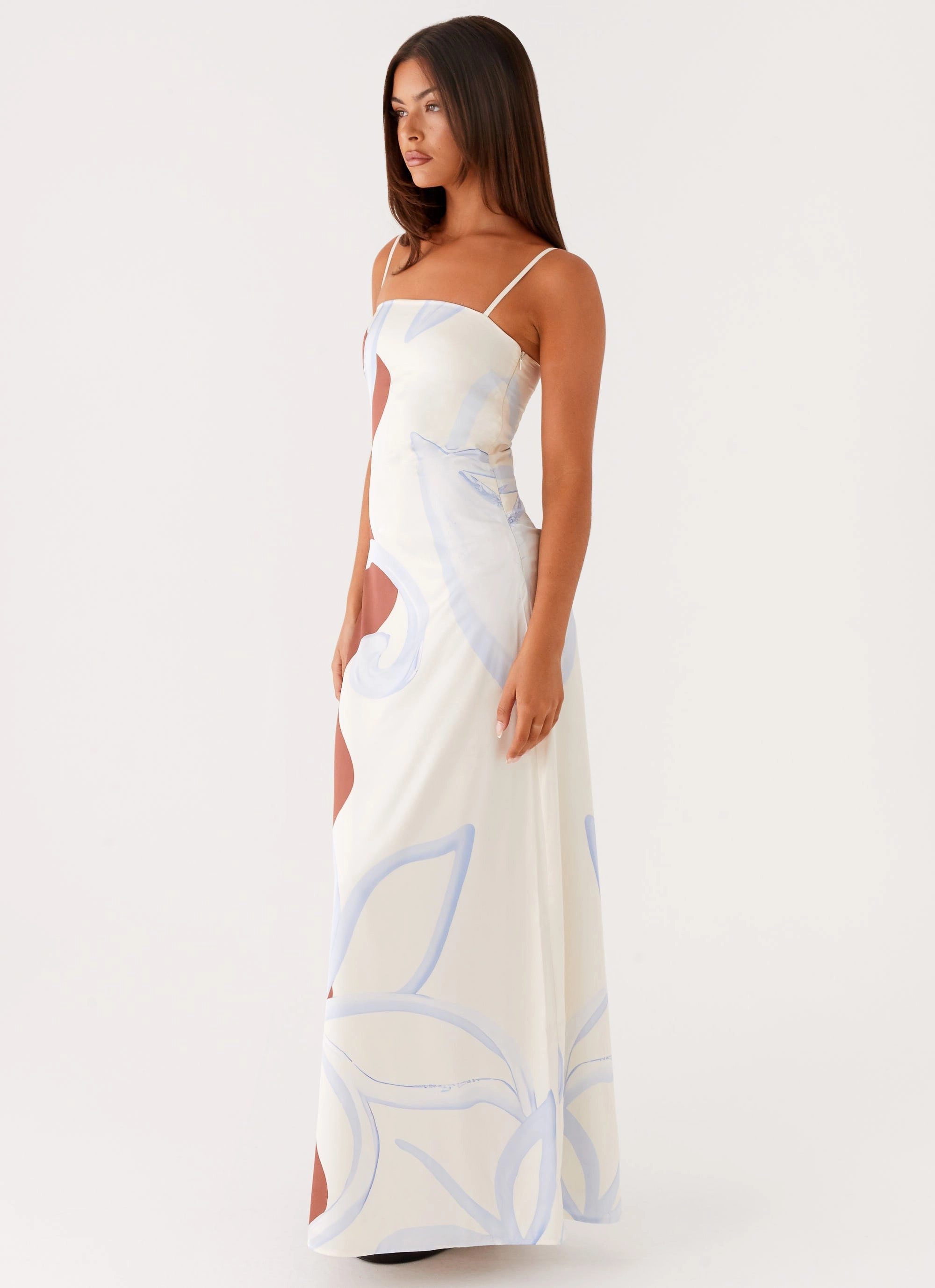 Aster Bloom Maxi Dress - Bloom Wave Print Hidden-Pocket