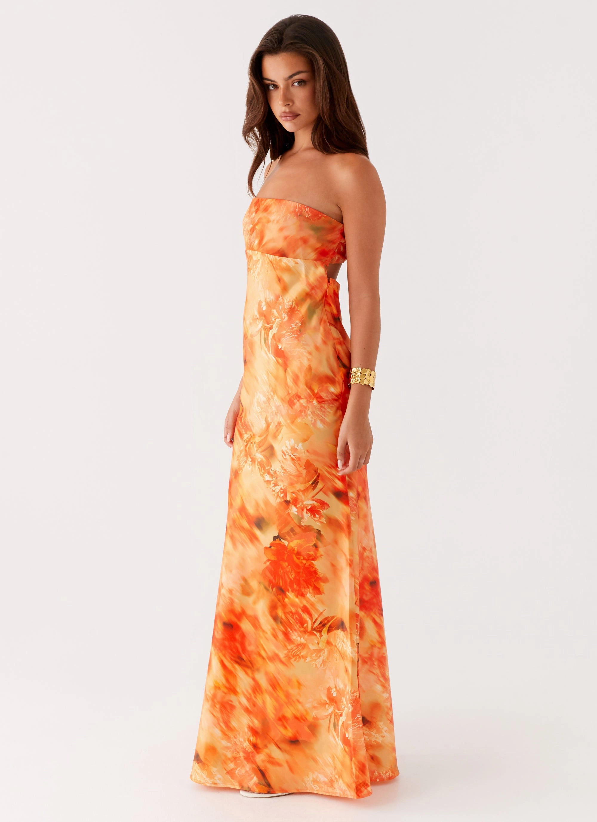 Carmen Maxi Dress - Sunset Floral Slim Form Practical-Style