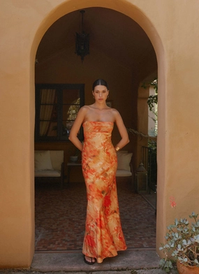 Carmen Maxi Dress - Sunset Floral Smart Vibe