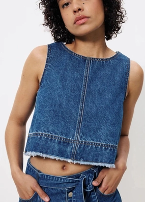 Comfy Home Comfort Weekend Getaway DAFNE DENIM CROP TOP