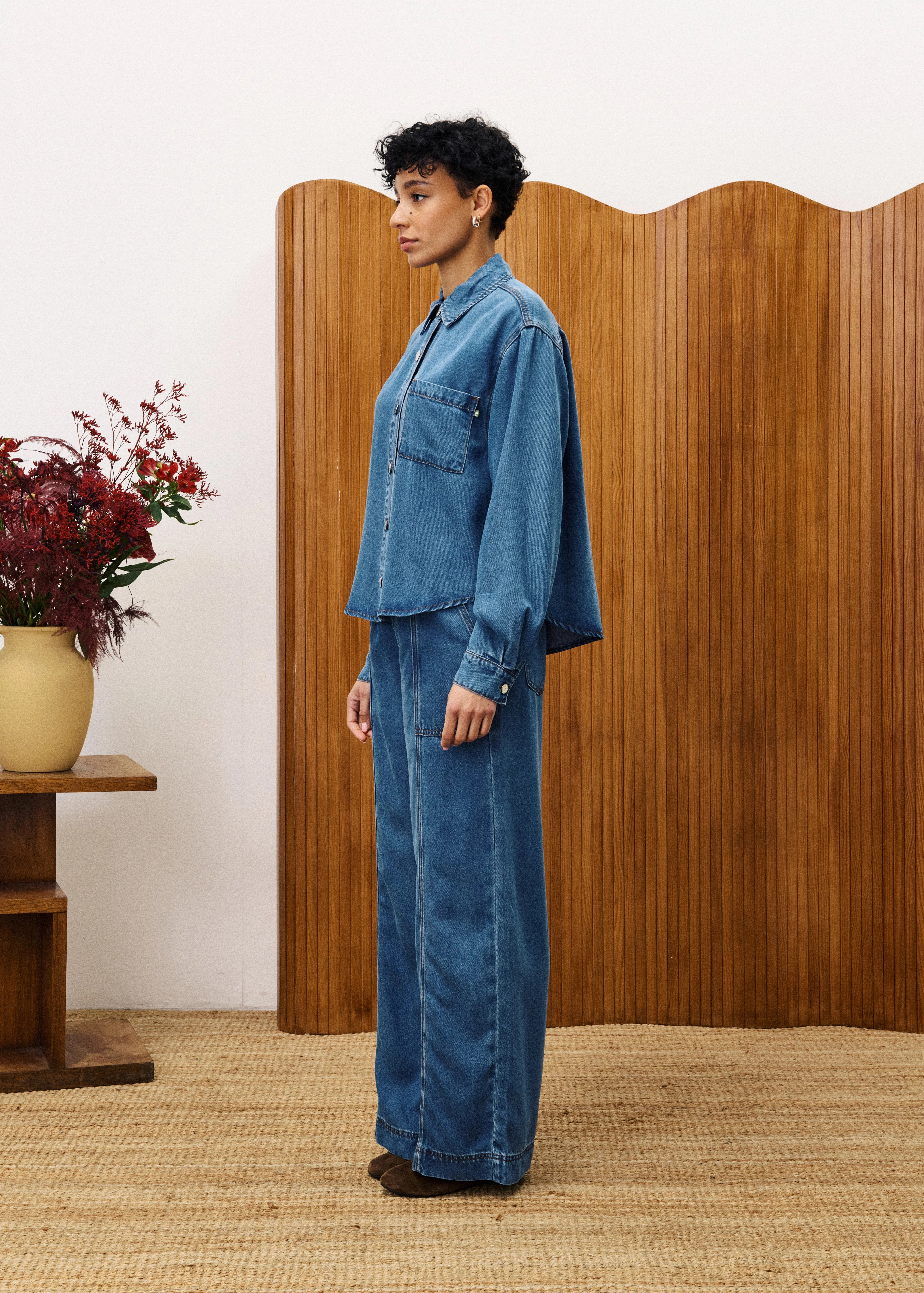 Athlete Fit High Quality BALSAMINE BLUE DENIM PANTS