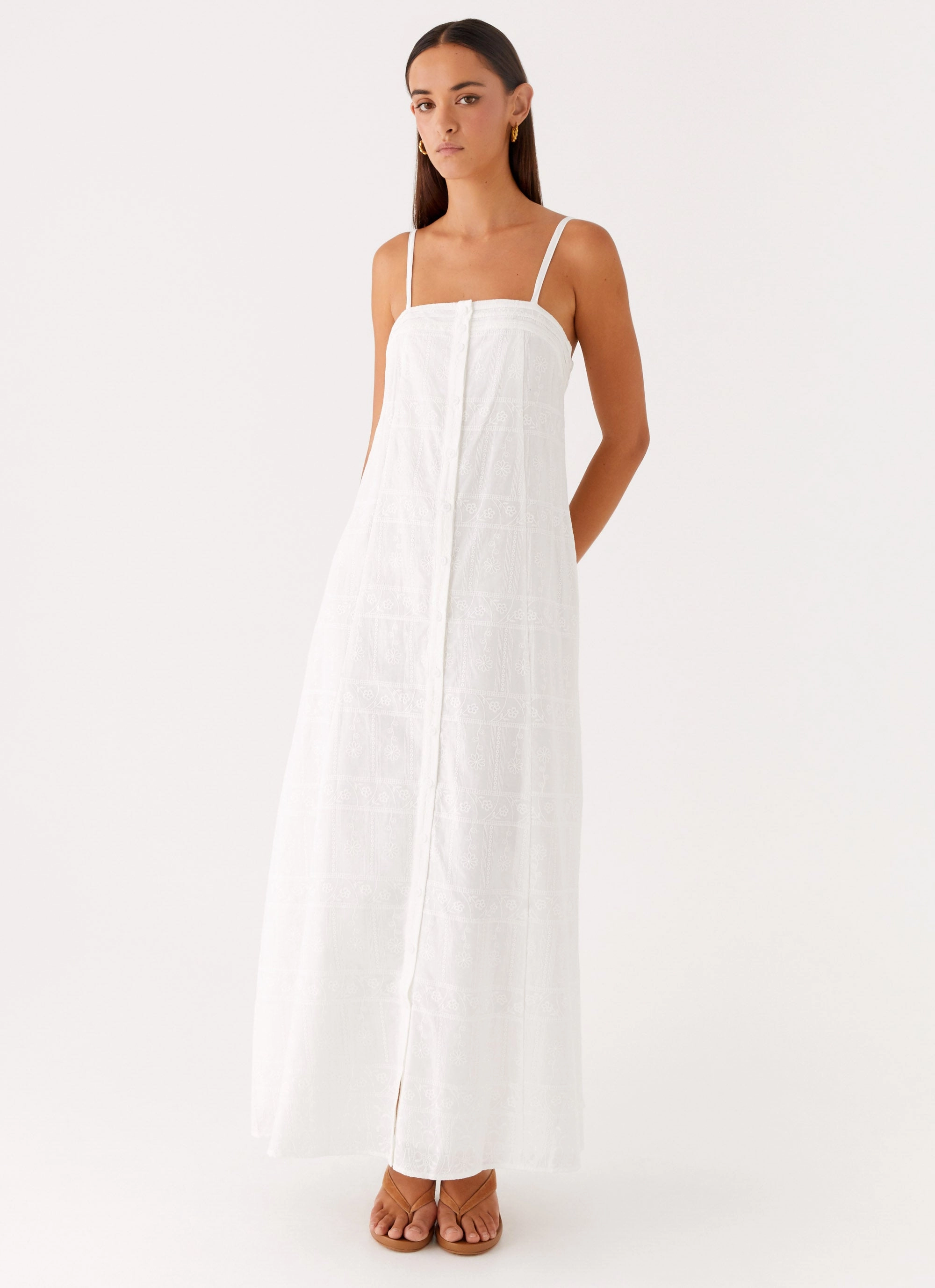 Thermal-Lined Cole Maxi Dress - White
