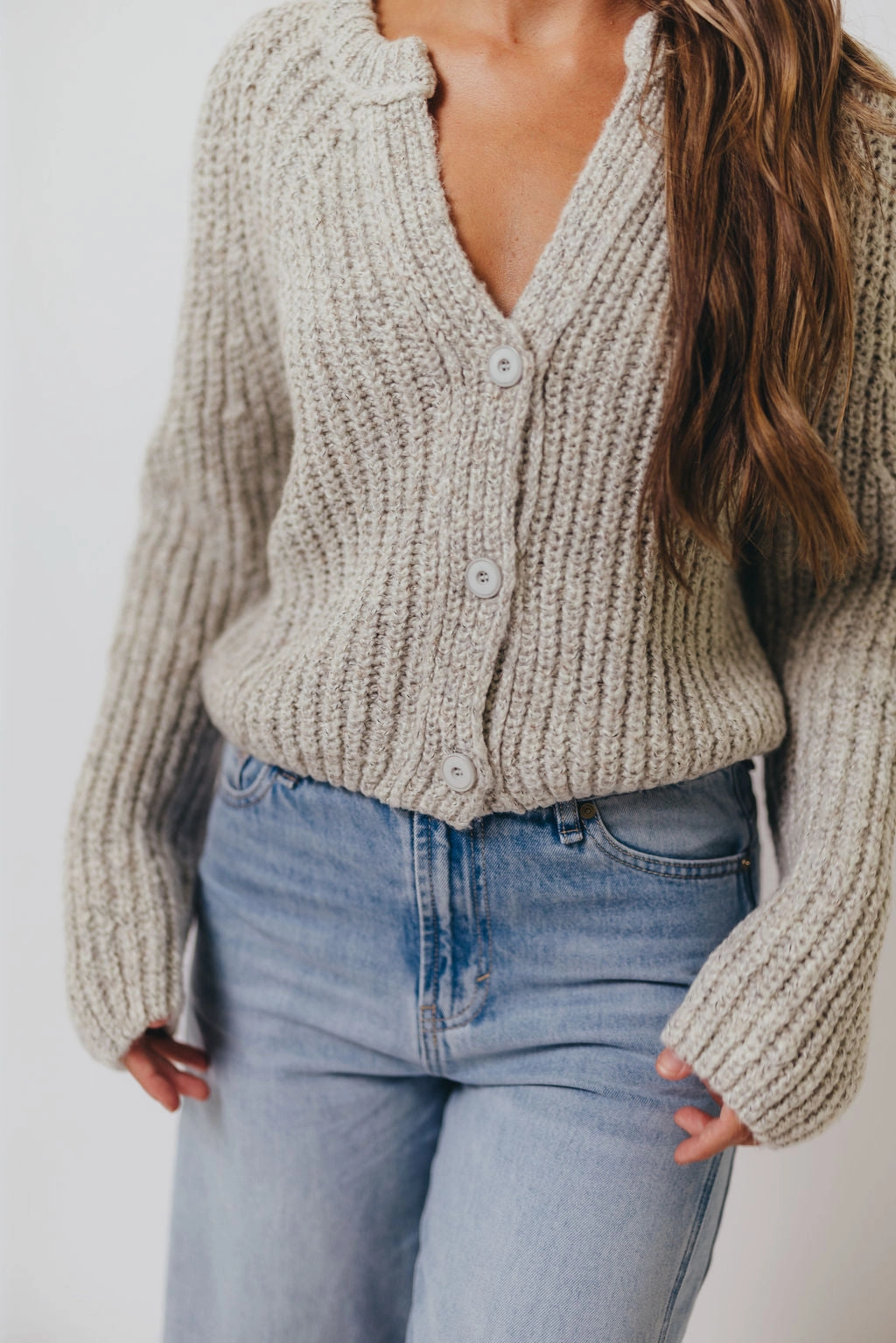 Pepper Cardigan Top in Heather Cloud ZeroWaste Construction