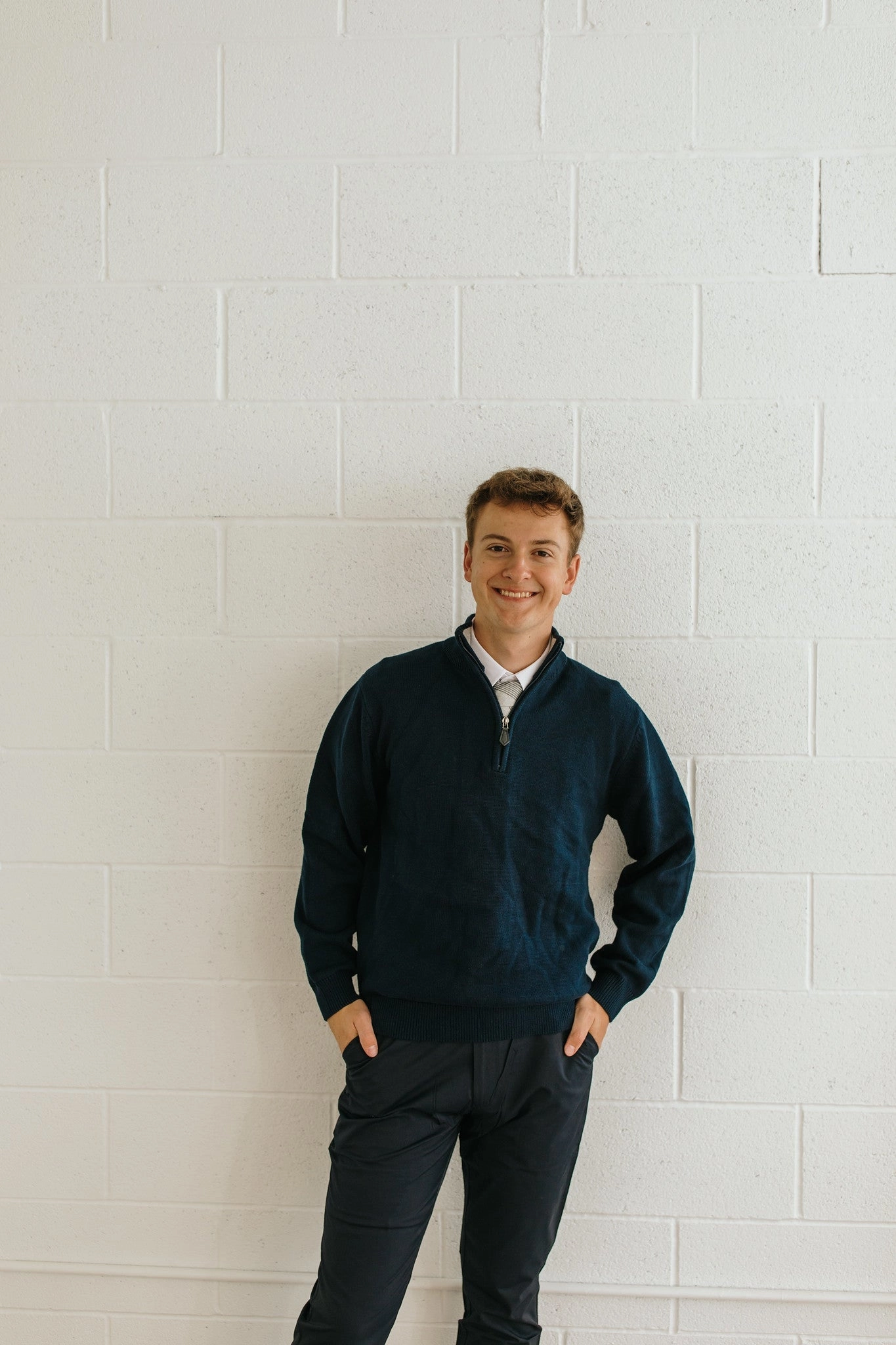 SoftFeel Fabric Quarter Zip Sweater