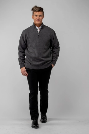 Quarter Zip Sweater Sport Hoodie RibbedHemline