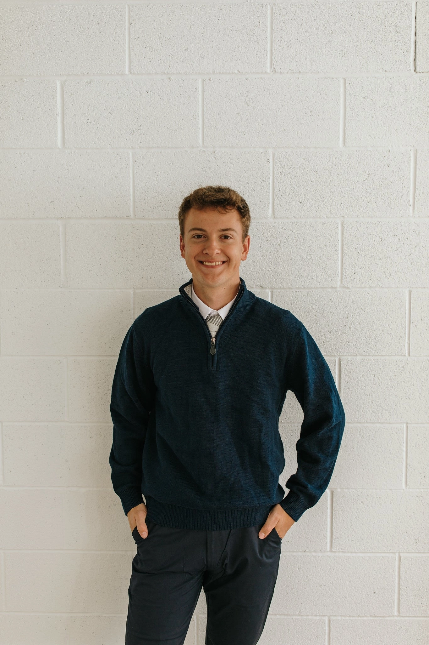 Quarter Zip Sweater MultipanelLayout SlimFitAdaptation