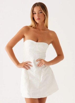 So Stylish Mini Dress - White Front Detail All-Season Comfort