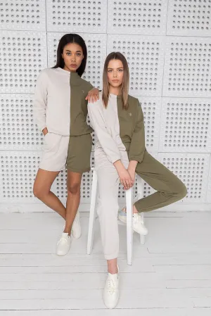 Sofa Killer two color women lounge wear with shorts option sand and Olive