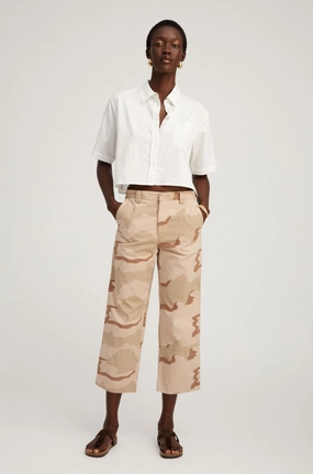Dusty Pink Camouflage Slash Pocket Trousers Odor Resistant Treatment Practical Fit