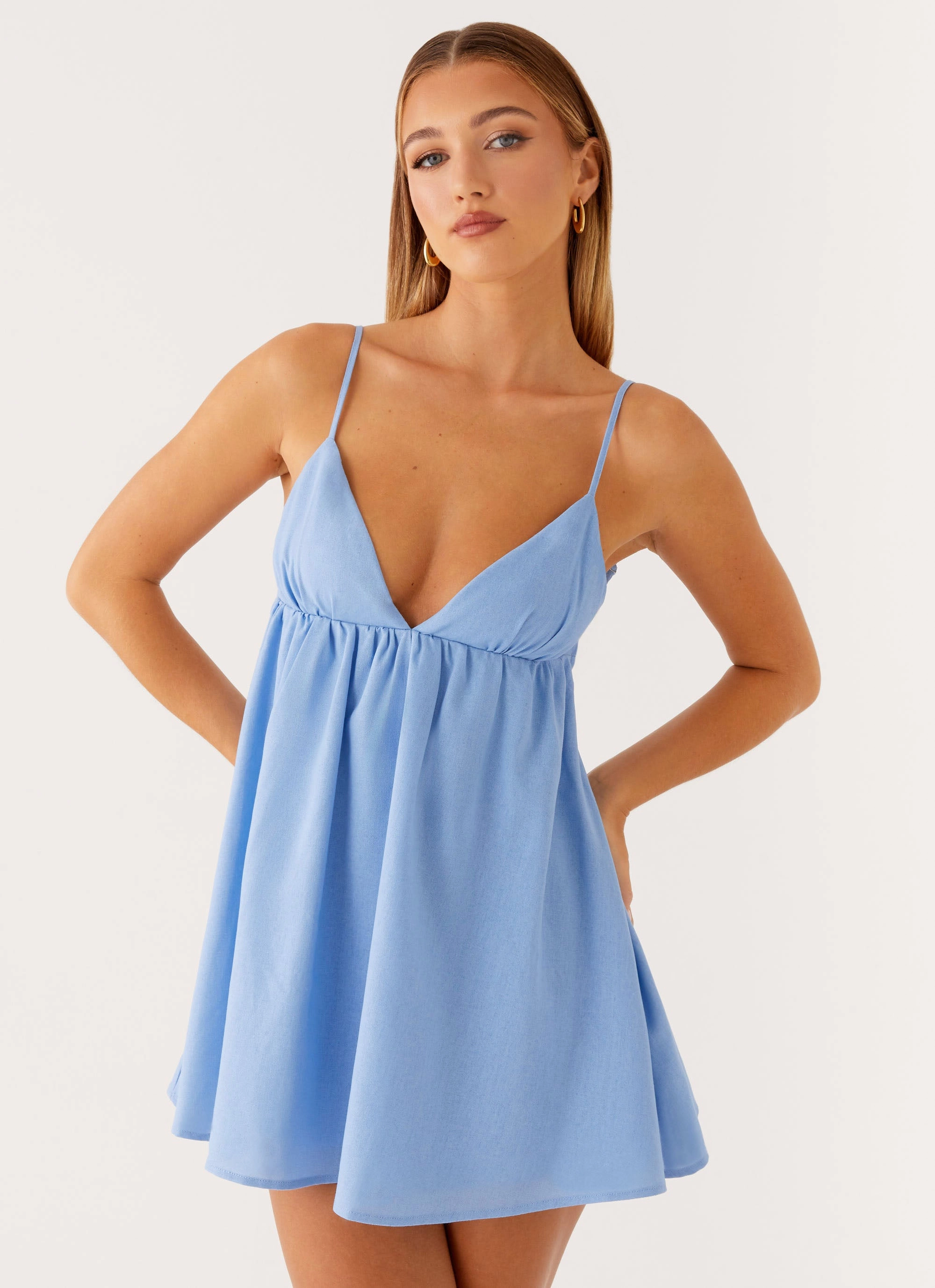 Unique Print Work-to-Play Wear Greer Mini Dress - Blue