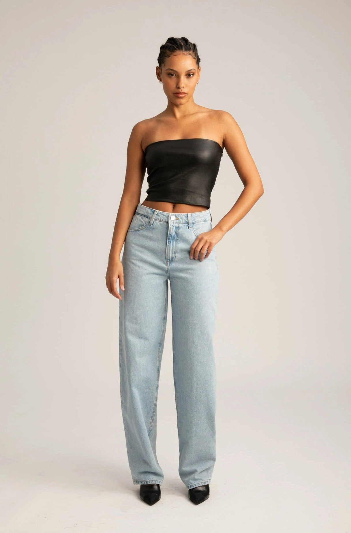 Bianca Wide Leg Tapered Denim OdorControl Lightweight Weave