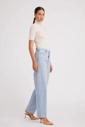 Basic Dress Soft Cotton Bianca Wide Leg Tapered Denim