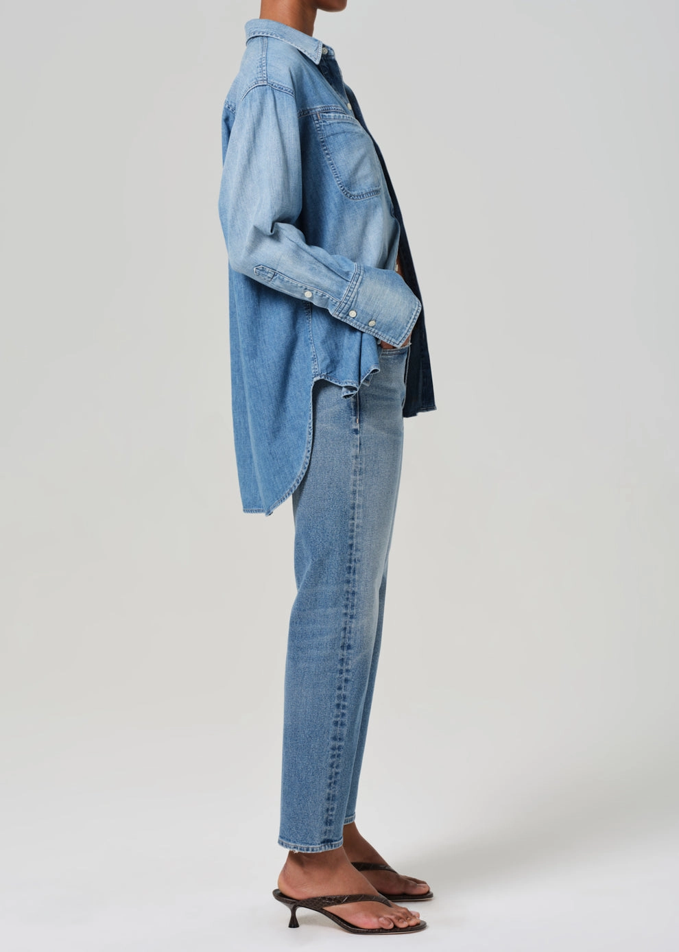 Delfina High Rise Straight in Elsinore Work Ready Neutral Wear Anytime