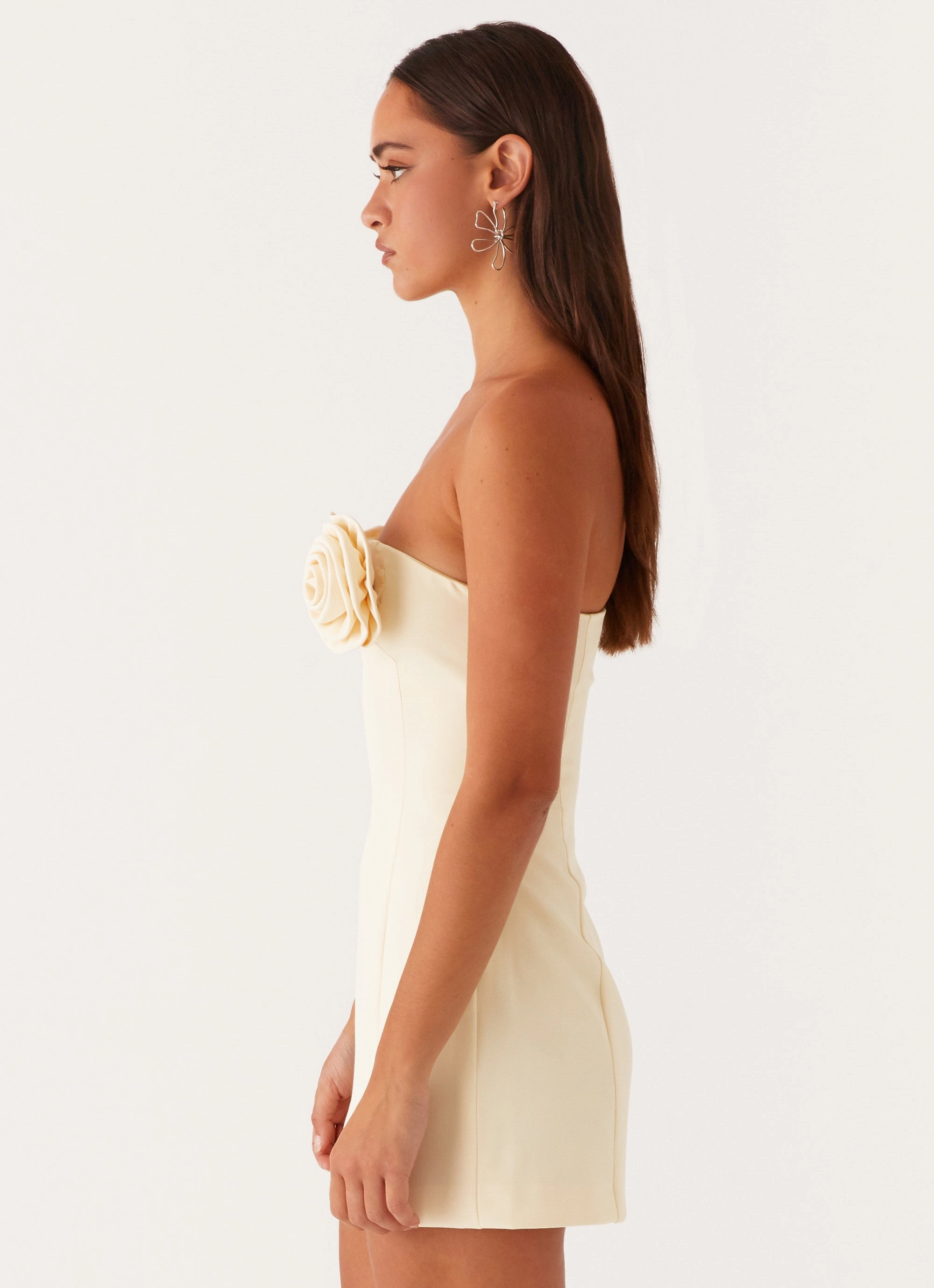 Sleek Flex Flexible Waist Patsie Strapless Mini Dress - Yellow