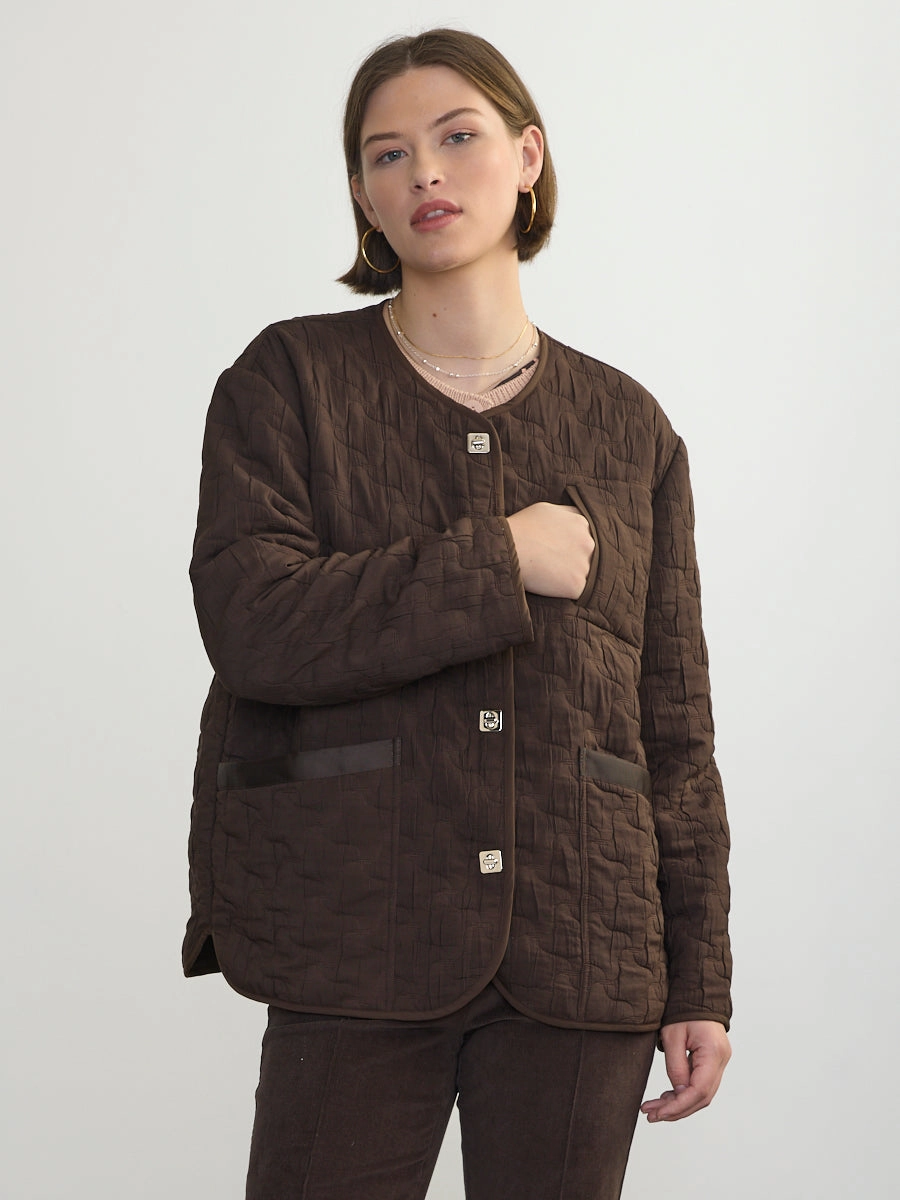 RHYS QUILTED JACKET Layered Shoulder