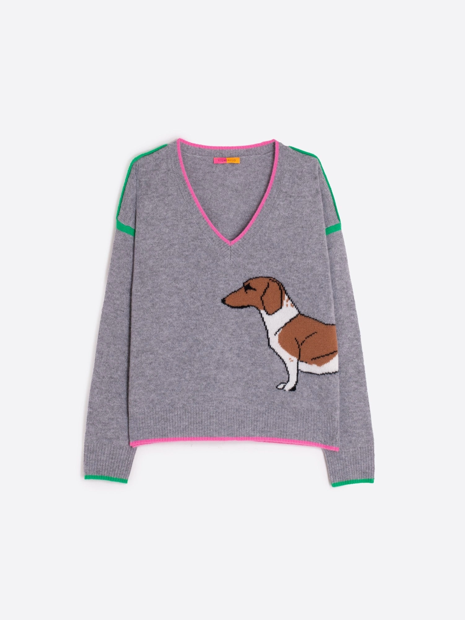 DOG VNECK SWEATER Lightweight Thermal