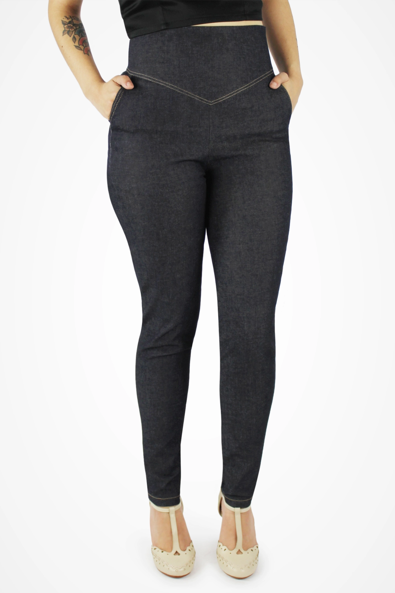 Essential Waist Denim High Waist Pant XS-3XL #DHWP